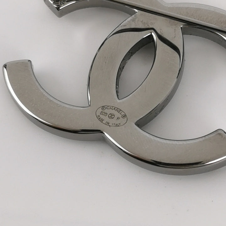 Chanel CC Logo Crystal Brooch