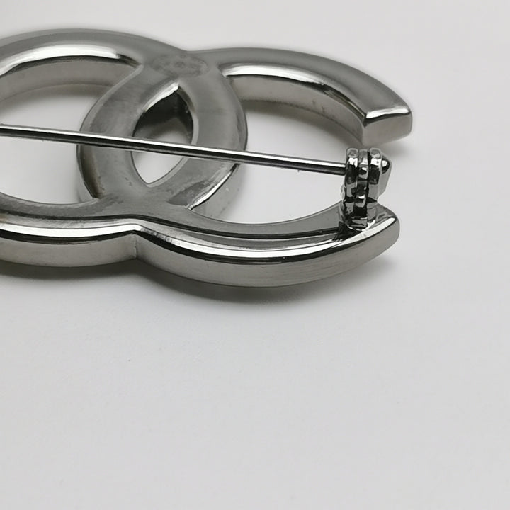 Chanel CC Logo Crystal Brooch