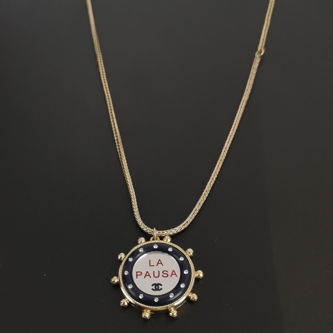 Chanel La Pausa CC Logo Necklace