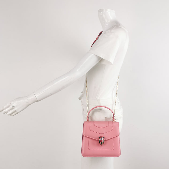 Bulgari Serpenti Top Handle Bag in Pink Green