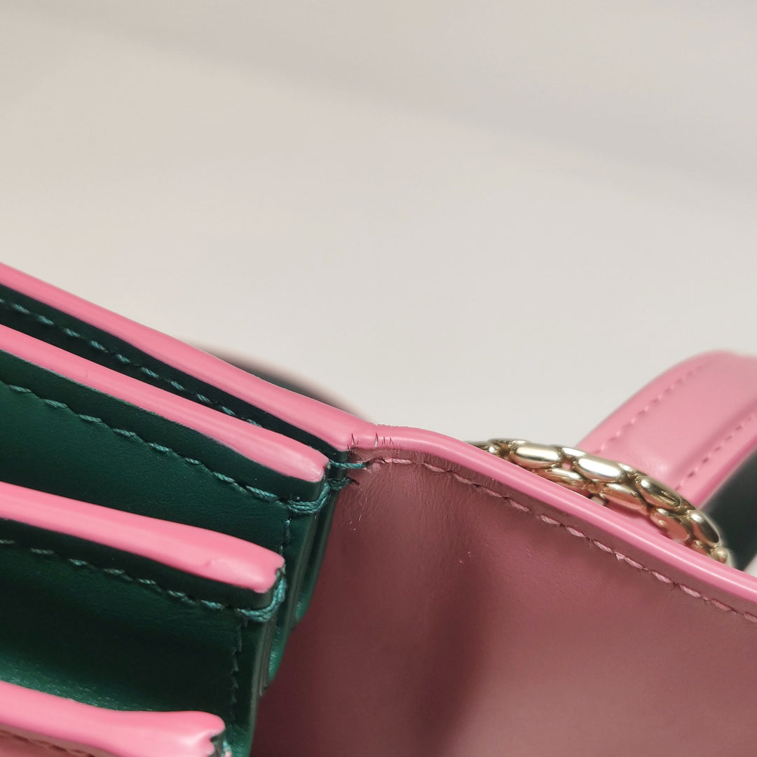 Bulgari Serpenti Top Handle Bag in Pink Green