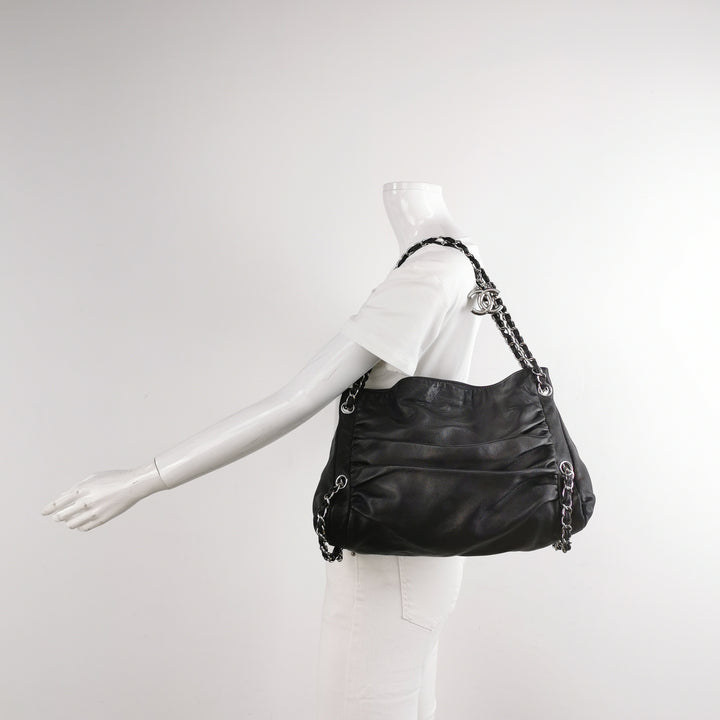 Chanel Sharpei Shoulder Hobo Bag in Black
