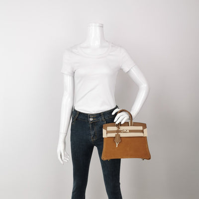 Hermès Birkin Grizzly 30 Suede / Swift Alezan / Chamois