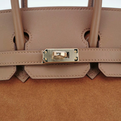 Hermès Birkin Grizzly 30 Suede / Swift Alezan / Chamois