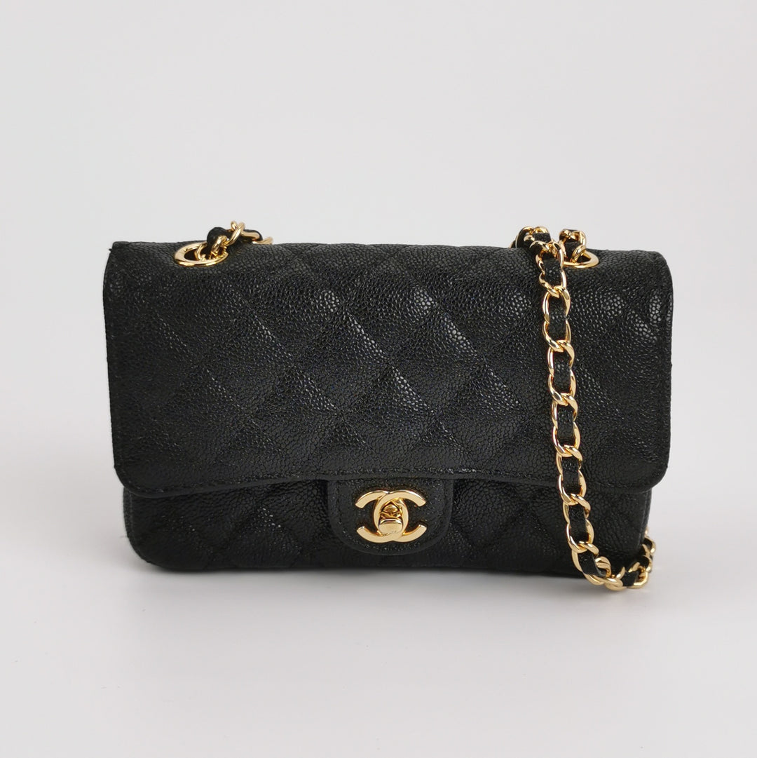 Chanel Set Of Four Mini Bags With Black Quilted Lambskin Leather Box Limited Edition