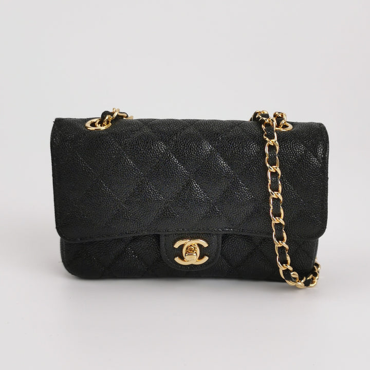 Chanel Set Of Four Mini Bags With Black Quilted Lambskin Leather Box Limited Edition