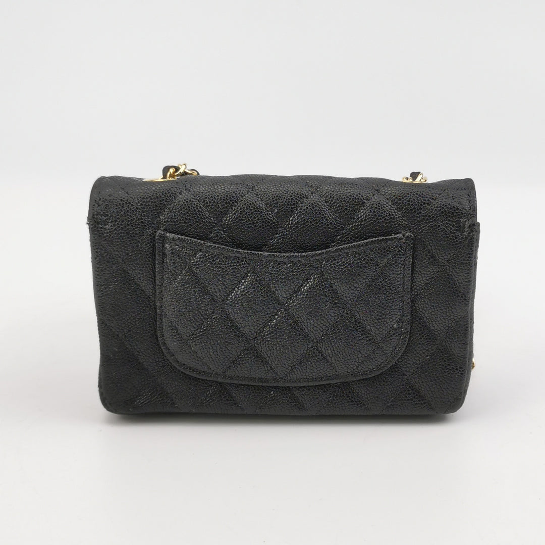 Chanel Set Of Four Mini Bags With Black Quilted Lambskin Leather Box Limited Edition