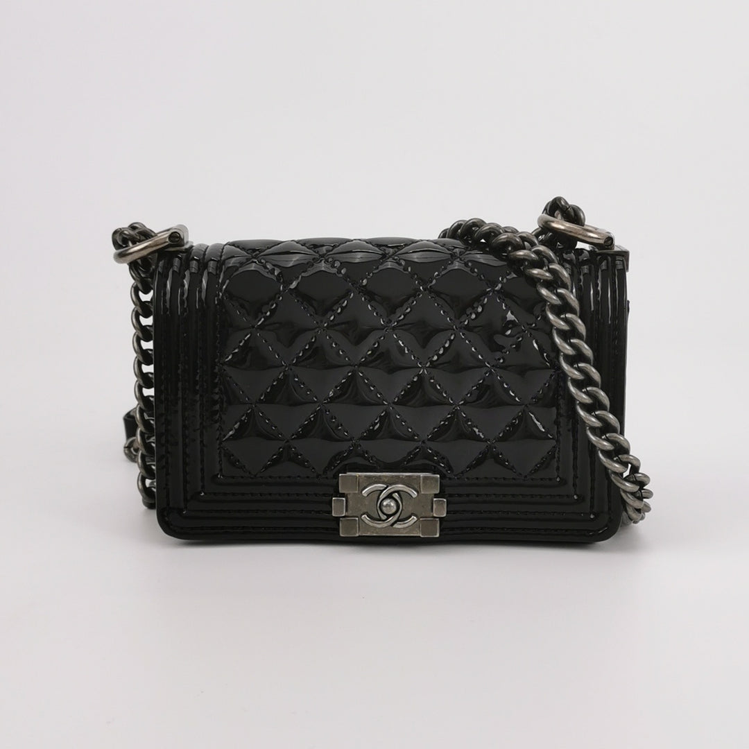 Chanel Set Of Four Mini Bags With Black Quilted Lambskin Leather Box Limited Edition