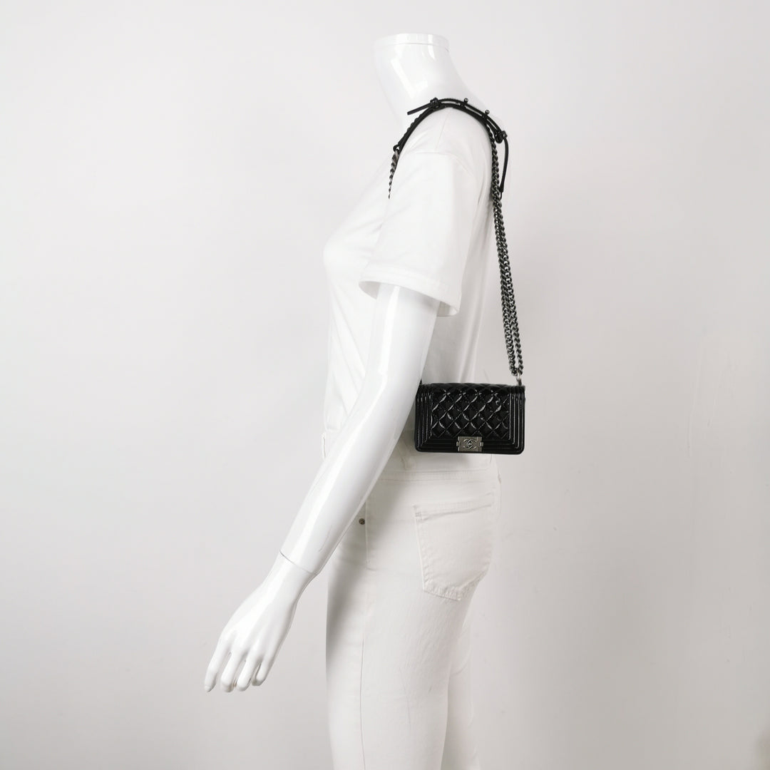 Chanel Set Of Four Mini Bags With Black Quilted Lambskin Leather Box Limited Edition