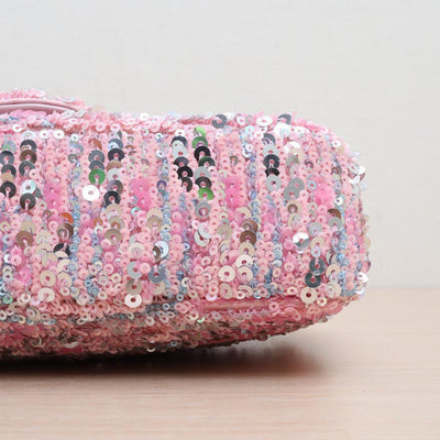 Chanel Sequin Flap In Pink Multicolor with Silver Hardware