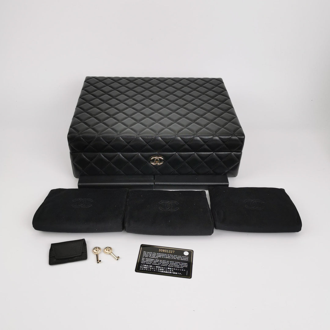 Chanel Set Of Four Mini Bags With Black Quilted Lambskin Leather Box Limited Edition