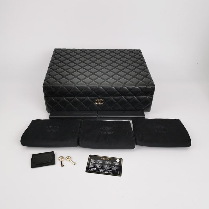 Chanel Set Of Four Mini Bags With Black Quilted Lambskin Leather Box Limited Edition