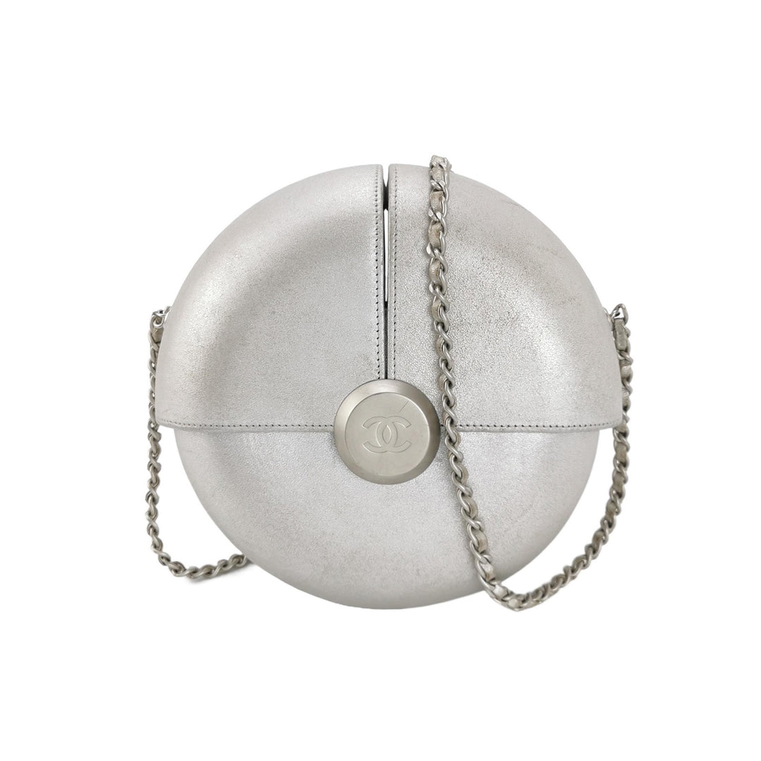 Chanel Metallic Lambskin Evening In the Air Bag Silver
