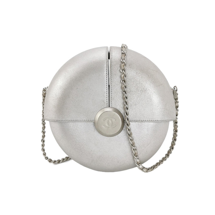 Chanel Metallic Lambskin Evening In the Air Bag Silver