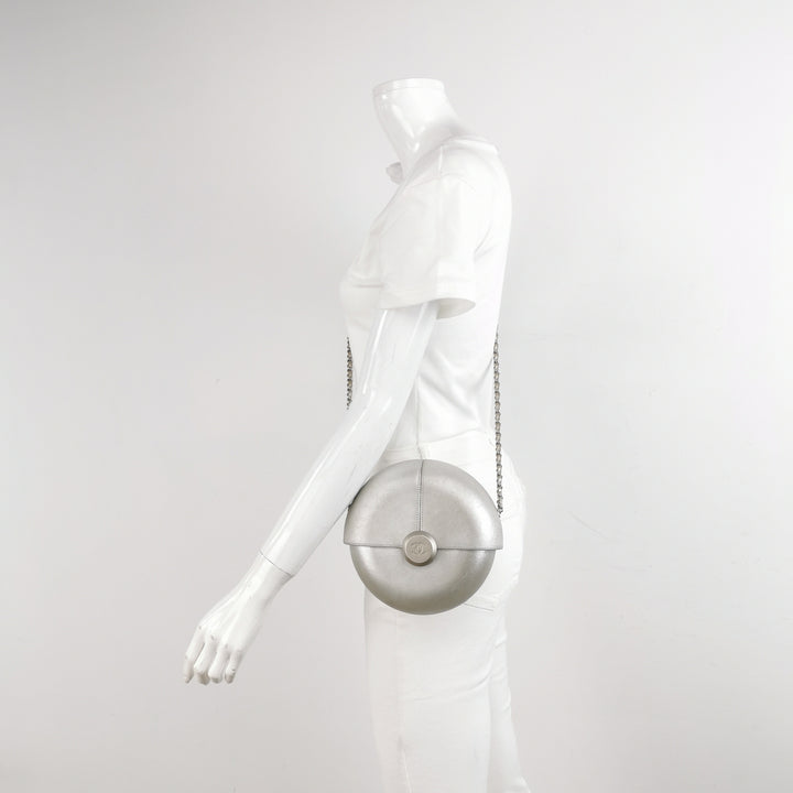 Chanel Metallic Lambskin Evening In the Air Bag Silver
