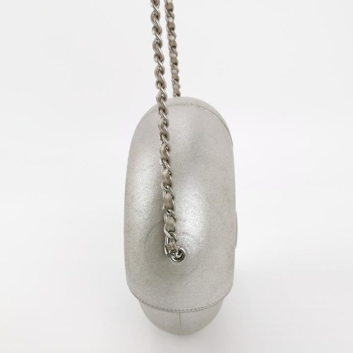 Chanel Metallic Lambskin Evening In the Air Bag Silver