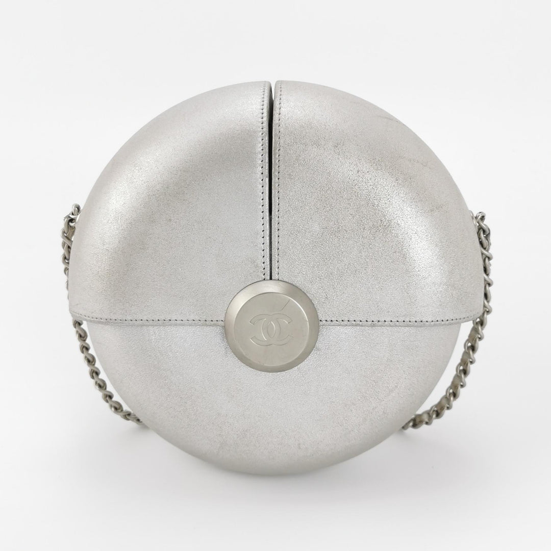 Chanel Metallic Lambskin Evening In the Air Bag Silver