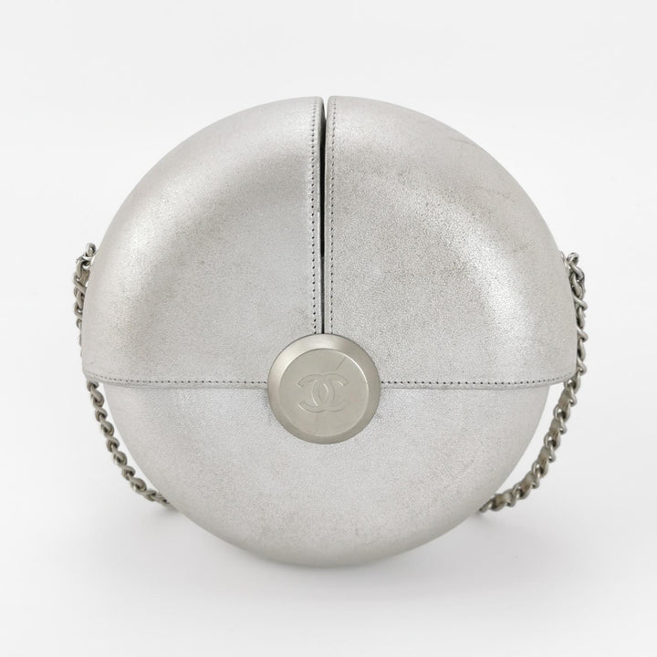 Chanel Metallic Lambskin Evening In the Air Bag Silver