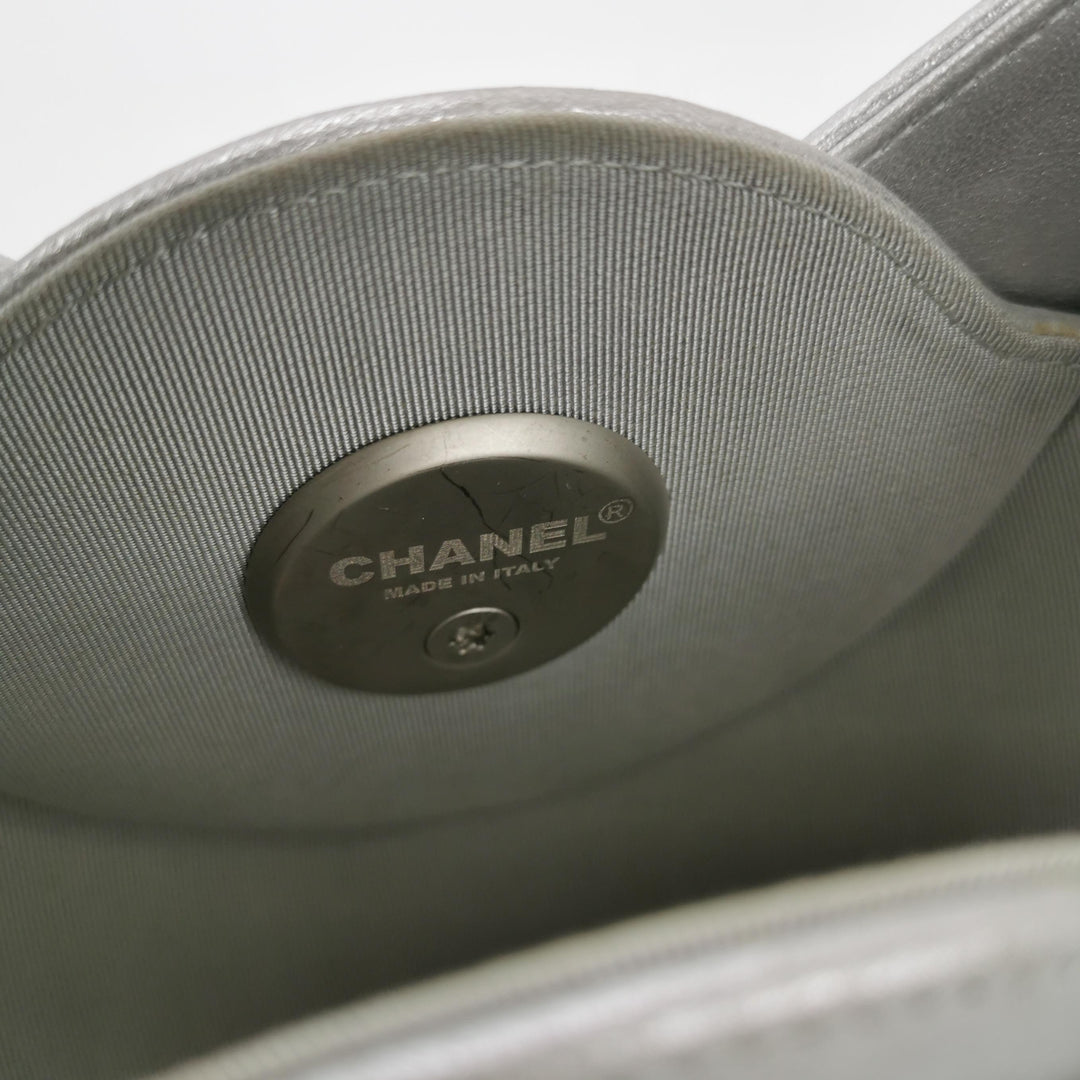Chanel Metallic Lambskin Evening In the Air Bag Silver