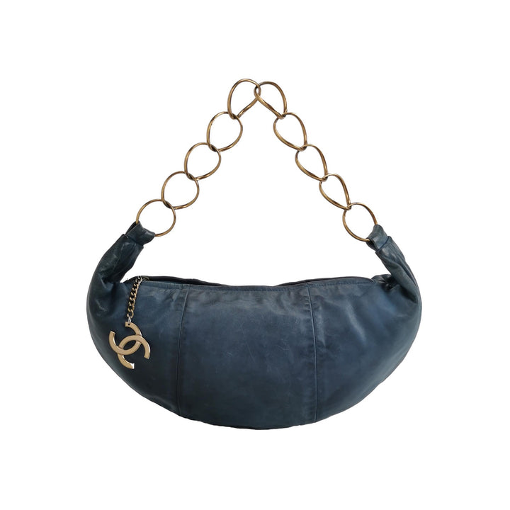Chanel CC Chain Hobo in Blue Leather