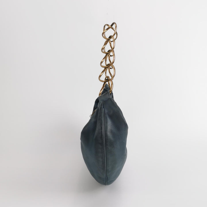 Chanel CC Chain Hobo in Blue Leather