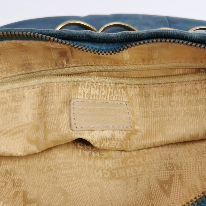 Chanel CC Chain Hobo in Blue Leather