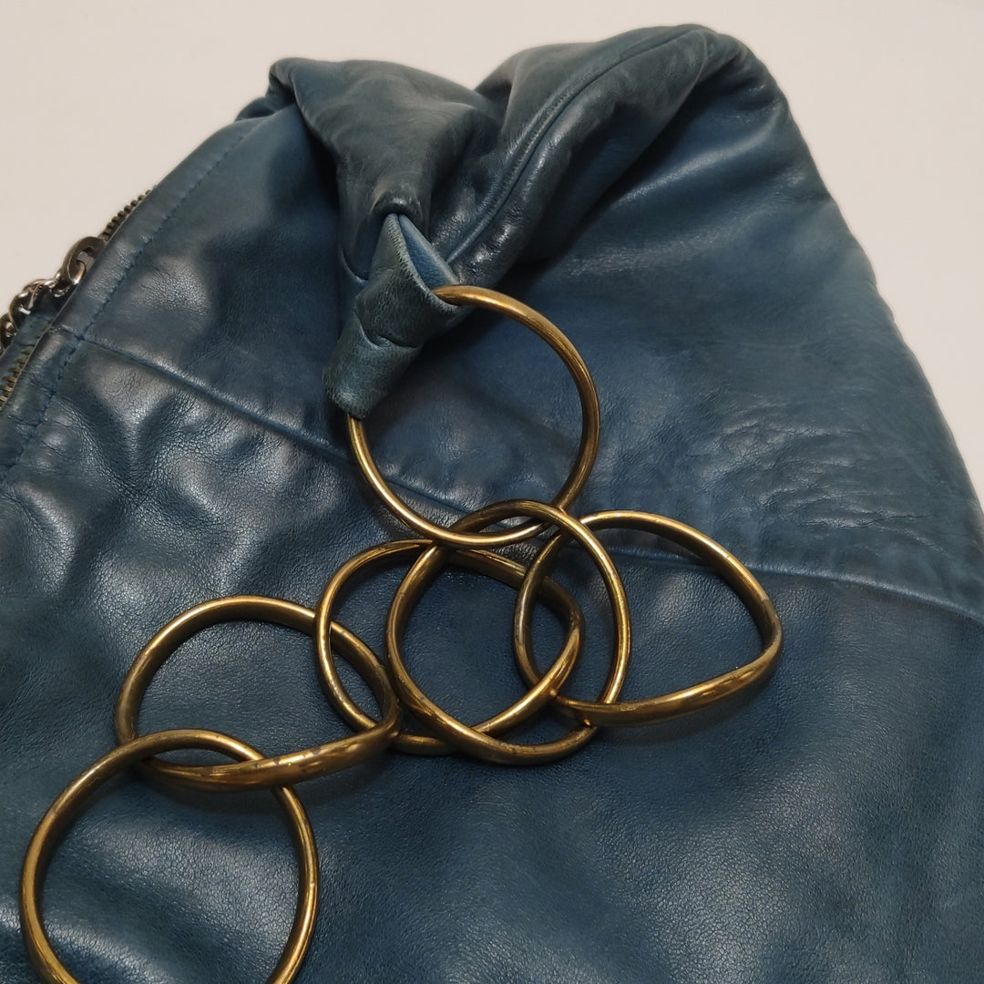Chanel CC Chain Hobo in Blue Leather