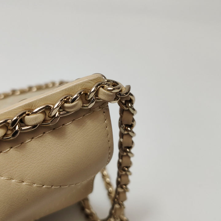 Chanel Fringe Shopping Bag In Beige Suede Bag