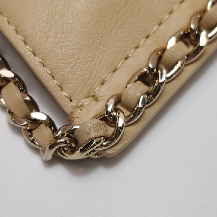 Chanel Fringe Shopping Bag In Beige Suede Bag