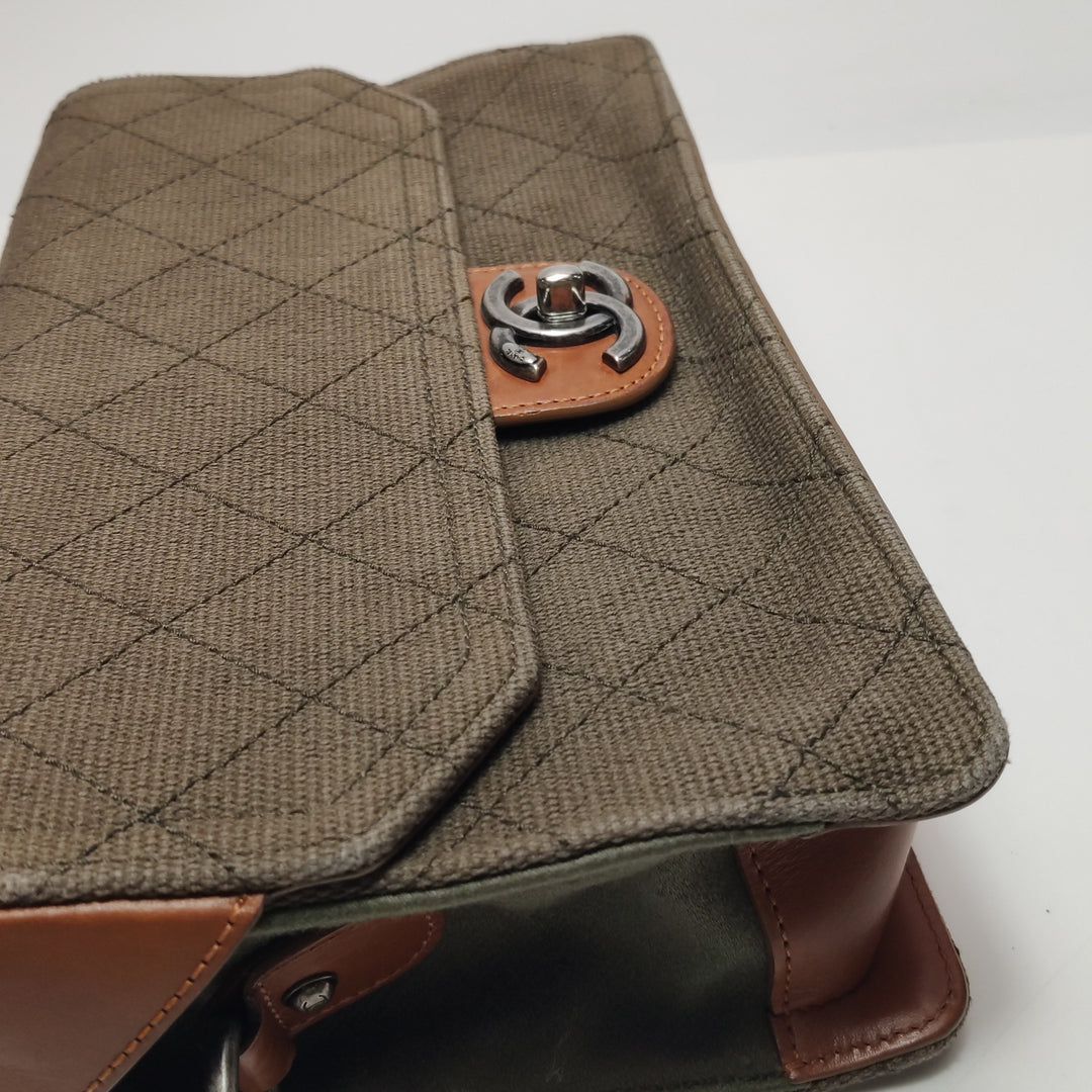 Chanel Paris Salzburg Metiers D'art Khaki Covertible Flap Bag