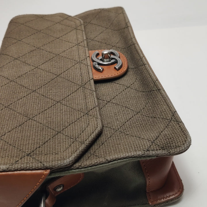 Chanel Paris Salzburg Metiers D'art Khaki Covertible Flap Bag