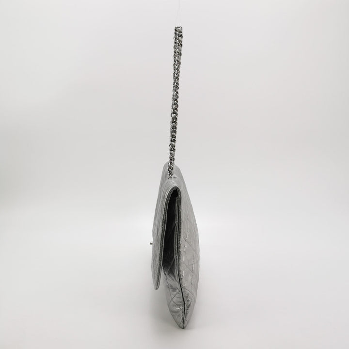 Chanel Big Bang Silver Leather Flap Bag