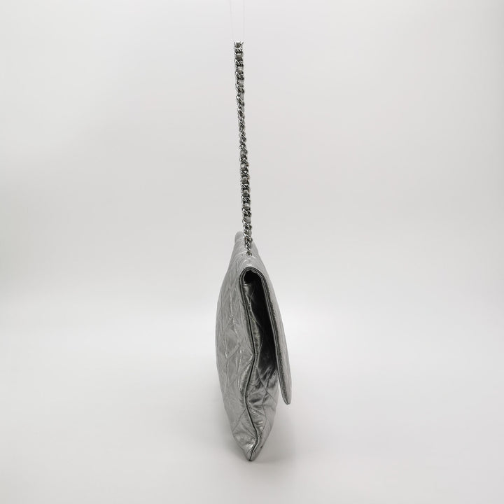 Chanel Big Bang Silver Leather Flap Bag