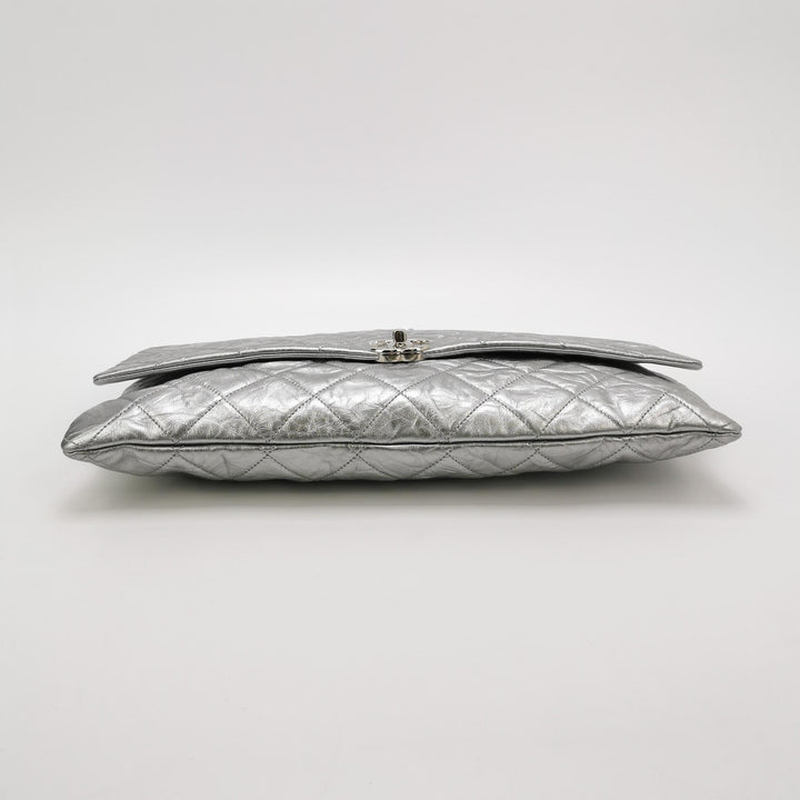 Chanel Big Bang Silver Leather Flap Bag