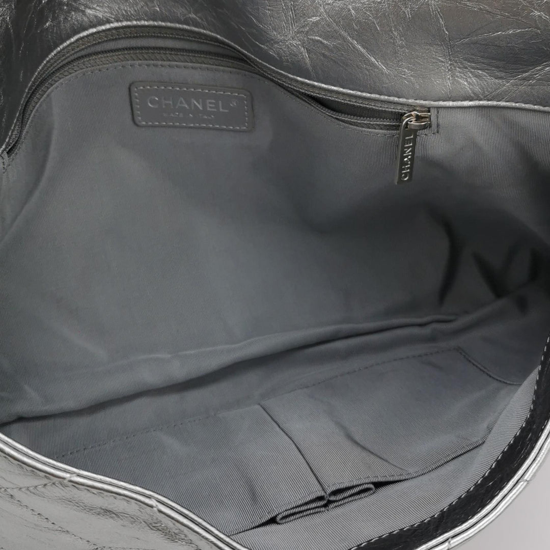 Chanel Big Bang Silver Leather Flap Bag