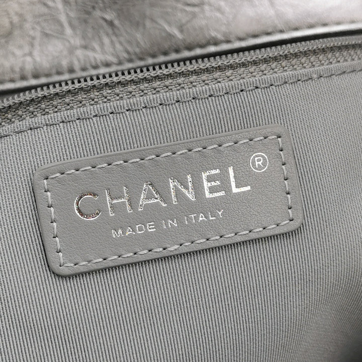 Chanel Big Bang Silver Leather Flap Bag