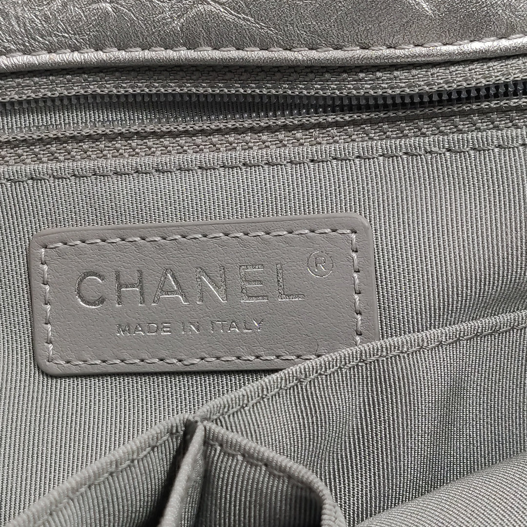 Chanel Big Bang Silver Leather Flap Bag