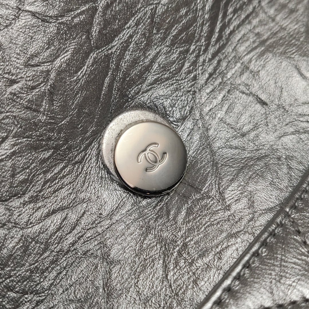 Chanel Big Bang Silver Leather Flap Bag