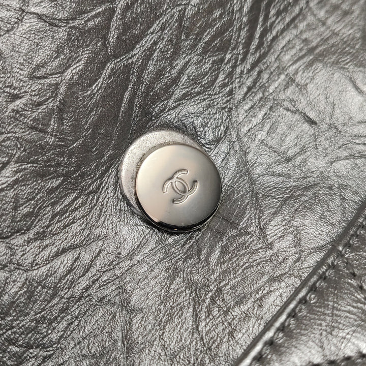 Chanel Big Bang Silver Leather Flap Bag