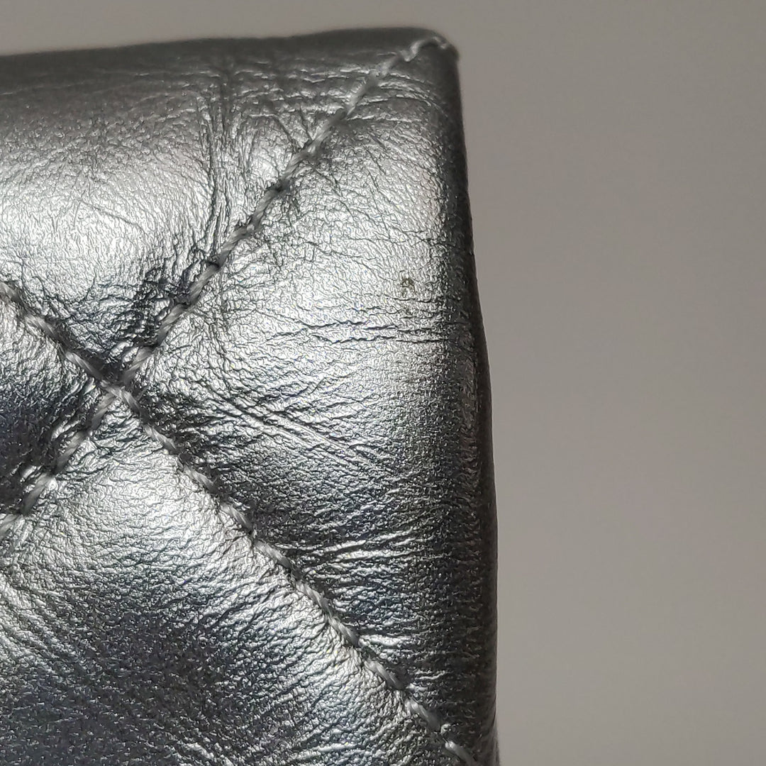 Chanel Big Bang Silver Leather Flap Bag