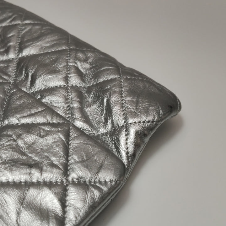 Chanel Big Bang Silver Leather Flap Bag