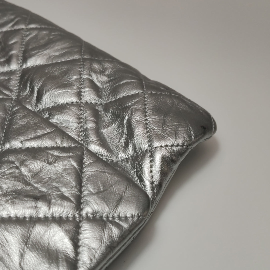 Chanel Big Bang Silver Leather Flap Bag