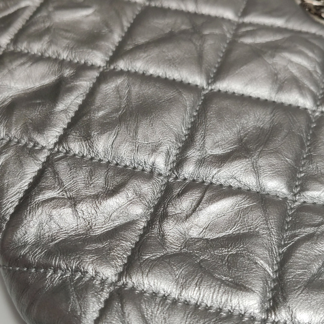Chanel Big Bang Silver Leather Flap Bag