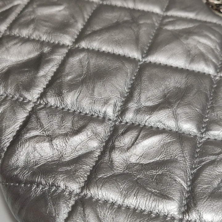 Chanel Big Bang Silver Leather Flap Bag