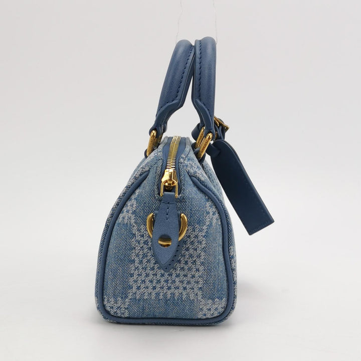 Louis Vuitton Speedy 18 In Blue Denim Blue