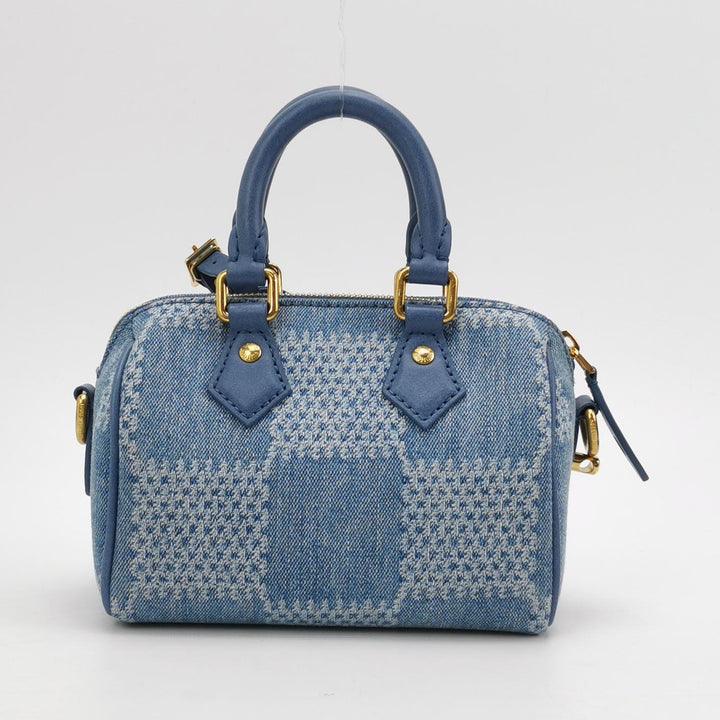 Louis Vuitton Speedy 18 In Blue Denim Blue