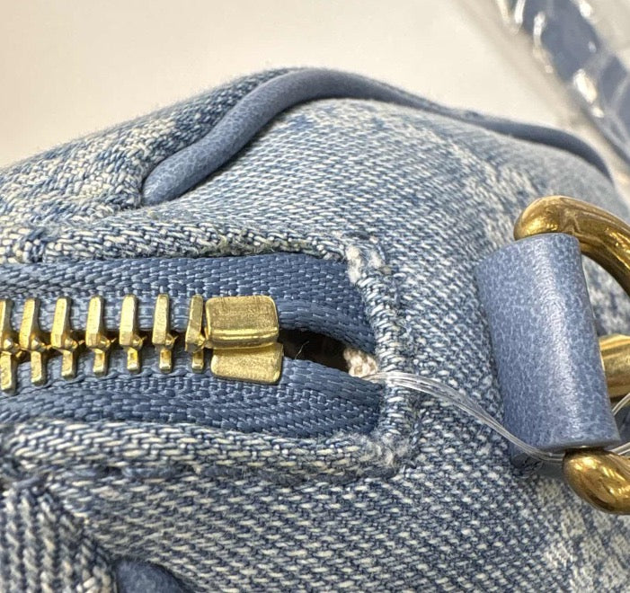 Louis Vuitton Speedy 18 In Blue Denim Blue