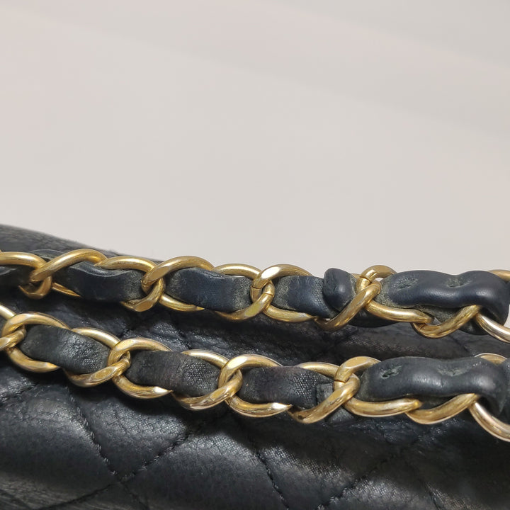 Chanel Chic Quilt Accordion Flap Bag In Black Leather