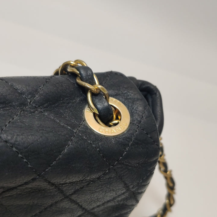 Chanel Chic Quilt Accordion Flap Bag In Black Leather