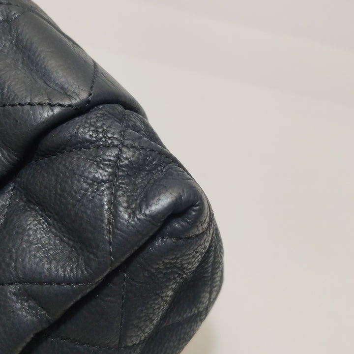 Chanel Chic Quilt Accordion Flap Bag In Black Leather